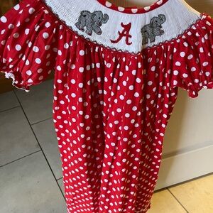 Red  Alabama Polka Dot Kids Dress